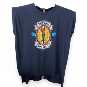 Por Vida Graphic Muscle Tee - Black